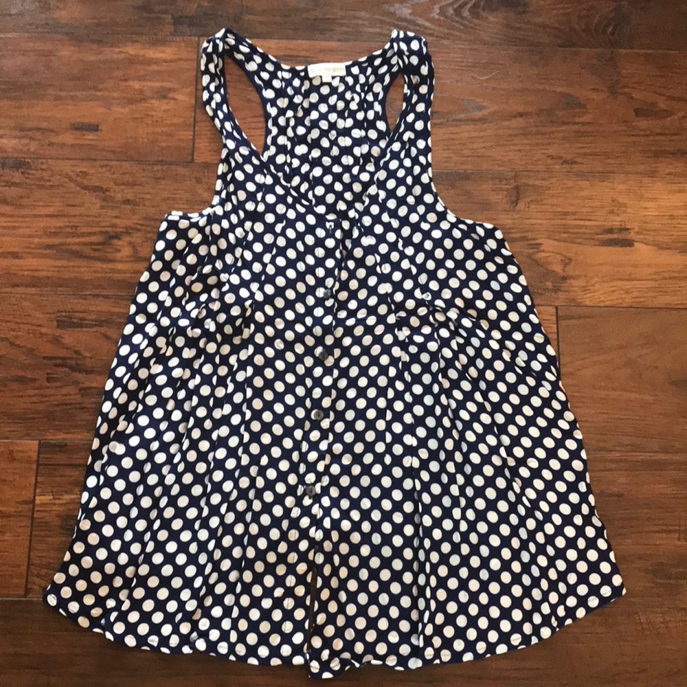 Sleeveless button blouse tank